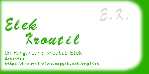 elek kroutil business card